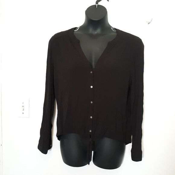 Candies black high low button-up - Picture 1 of 5